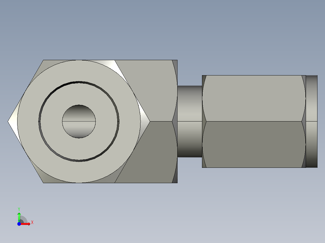 卡套式工业通用硬管接头4-4_dbu-s前视图