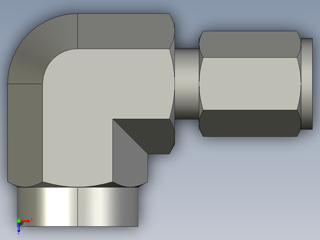 卡套式工业通用硬管接头4-4_dbu-s俯视图