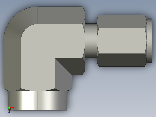 卡套式工业通用硬管接头4-4_dbu-s俯视缩略图