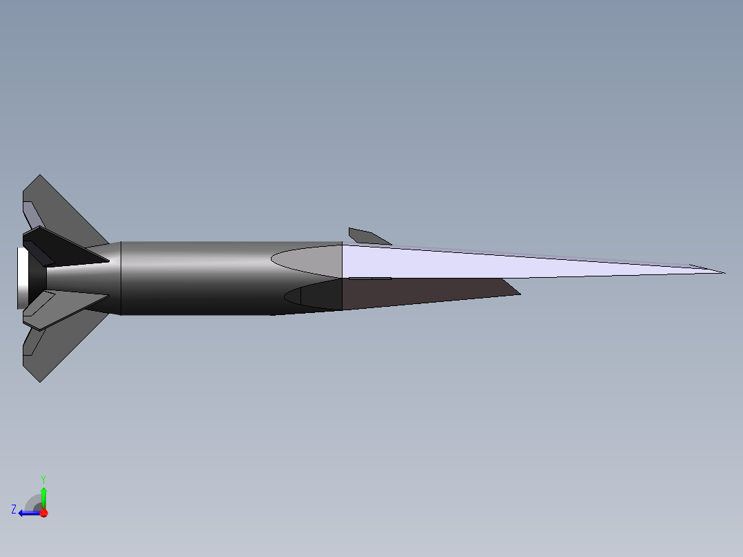 高超音速导弹右视图