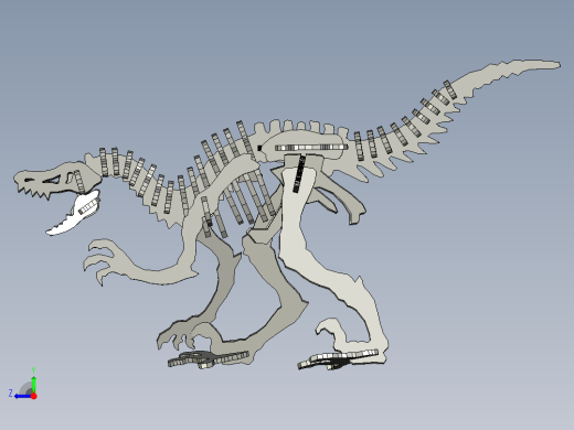 激光下料拼图恐龙STEP _ IGES右视缩略图