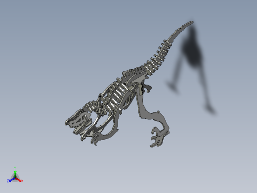 激光下料拼图恐龙STEP _ IGES正等轴测缩略图
