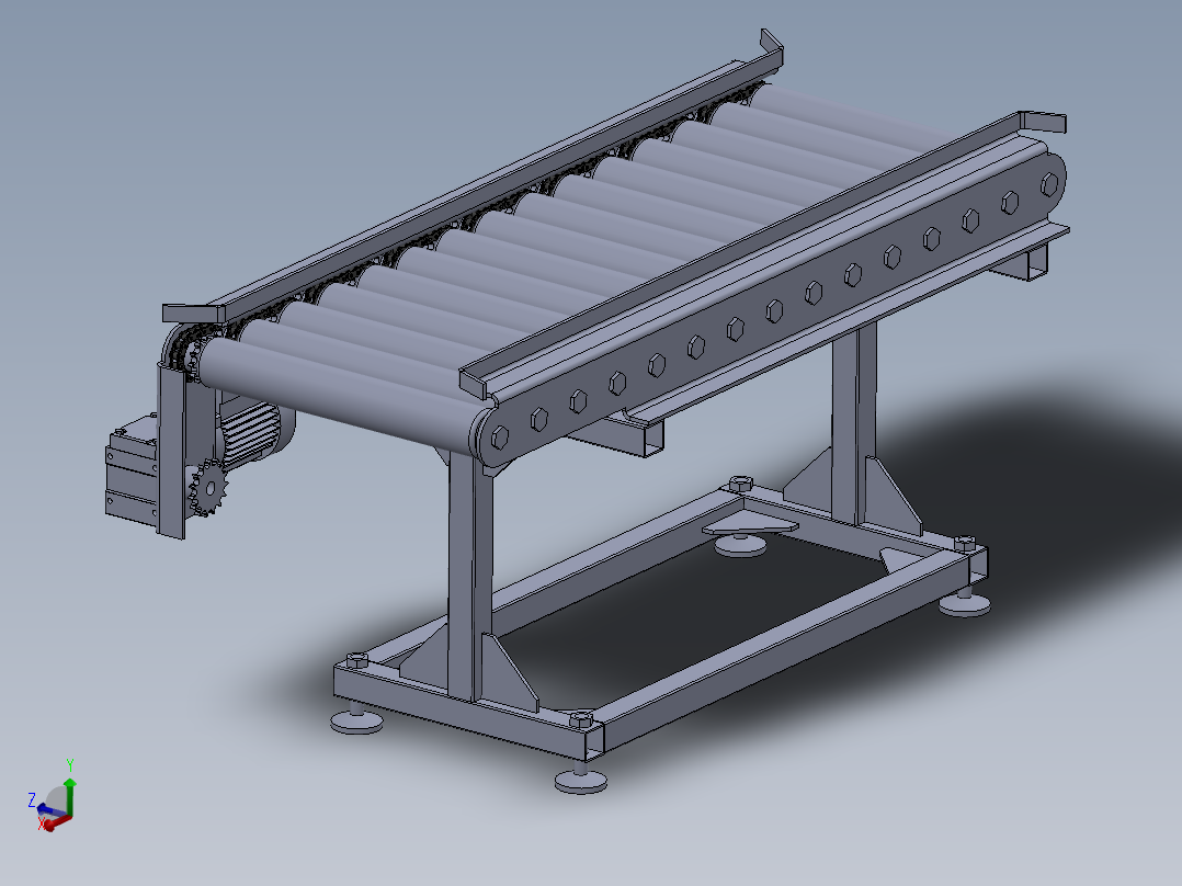 滚筒输送链传动roller-conveyor-d60-chain-stp