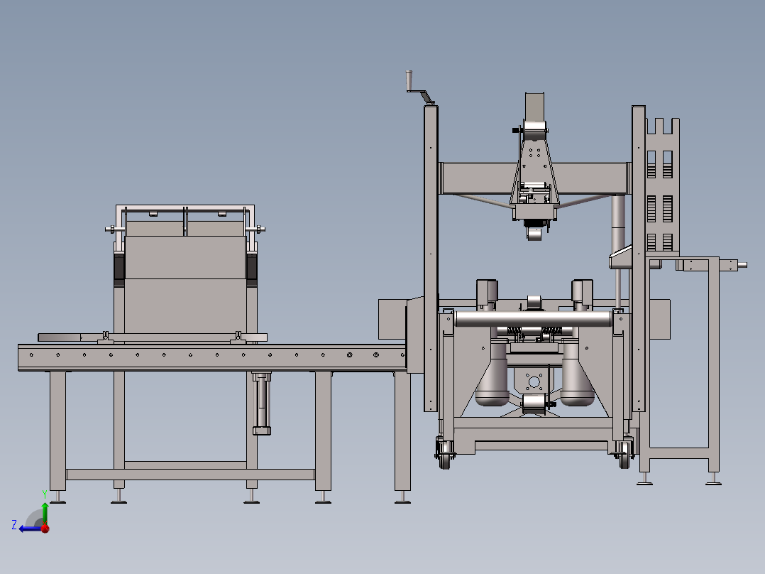 装箱流水线设备（货物打包包装）右视图