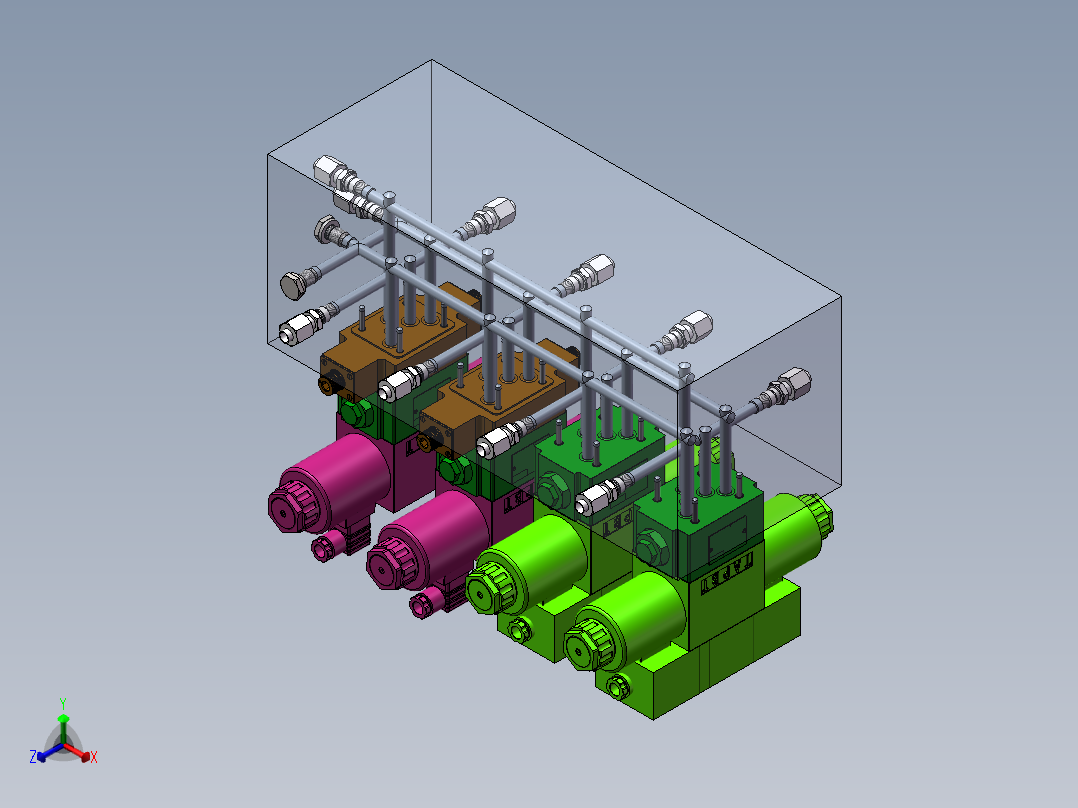 阀块装配正等轴测图