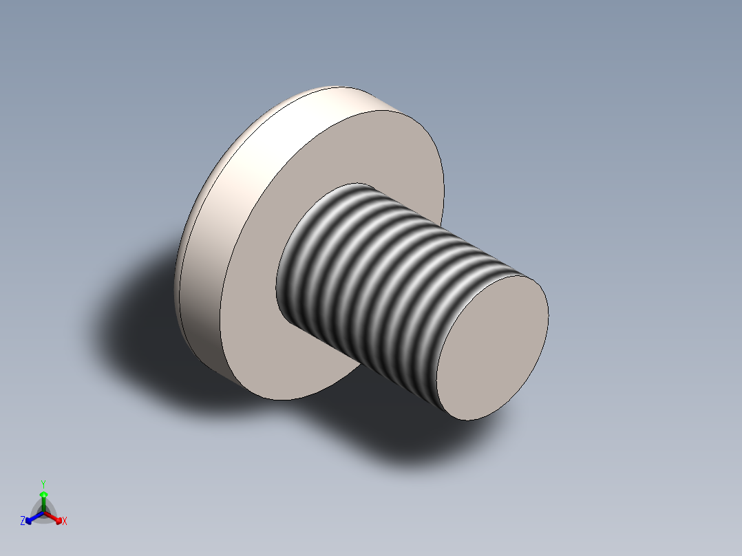 螺丝 M3.5 十字盘头-M3.5 x 5 Screw head.SLDPRT正等轴测图