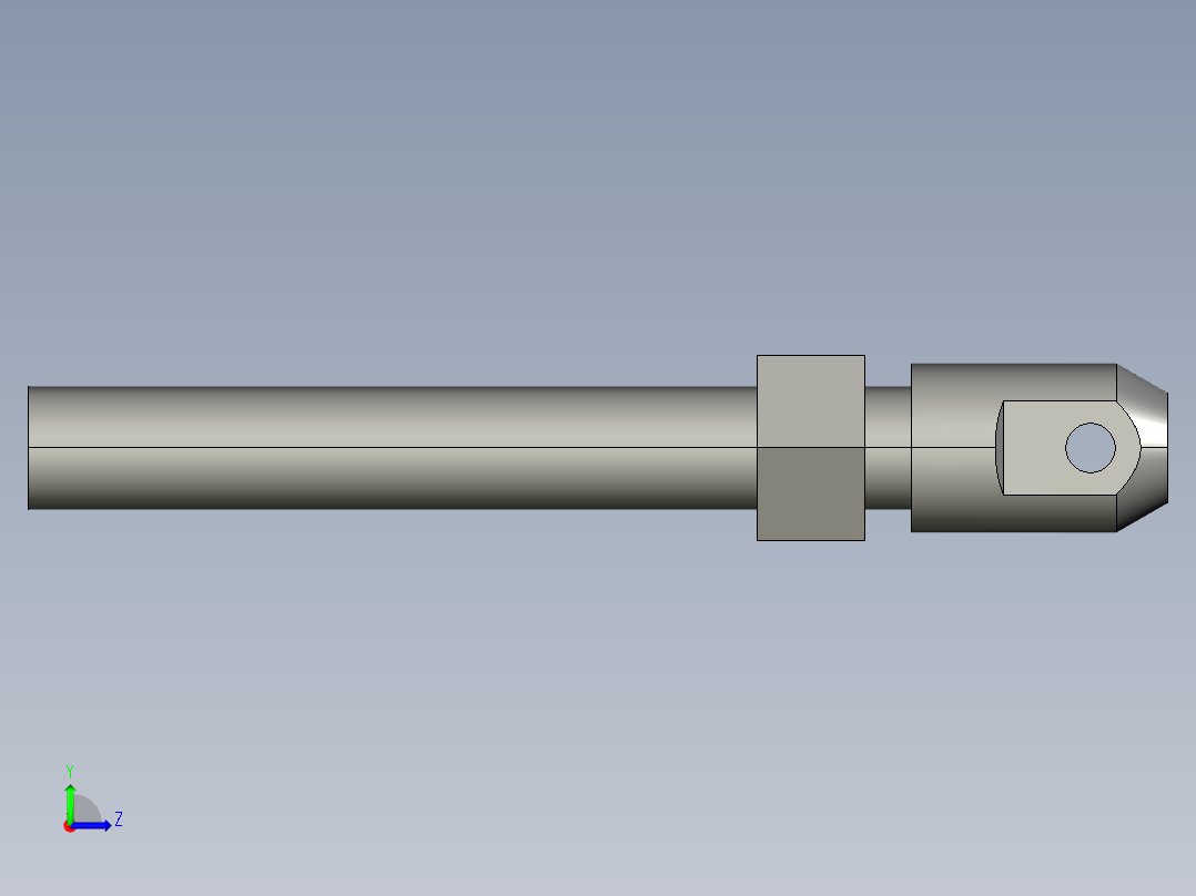 鏈條螺絲(Single End長型)CBS2-3D多系列多零件图纸模型左视图