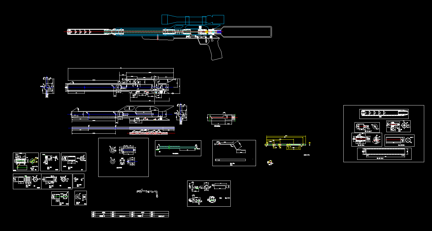 美国秃鹰PCP气步枪（加工图纸）（精品全套CAD详细图）