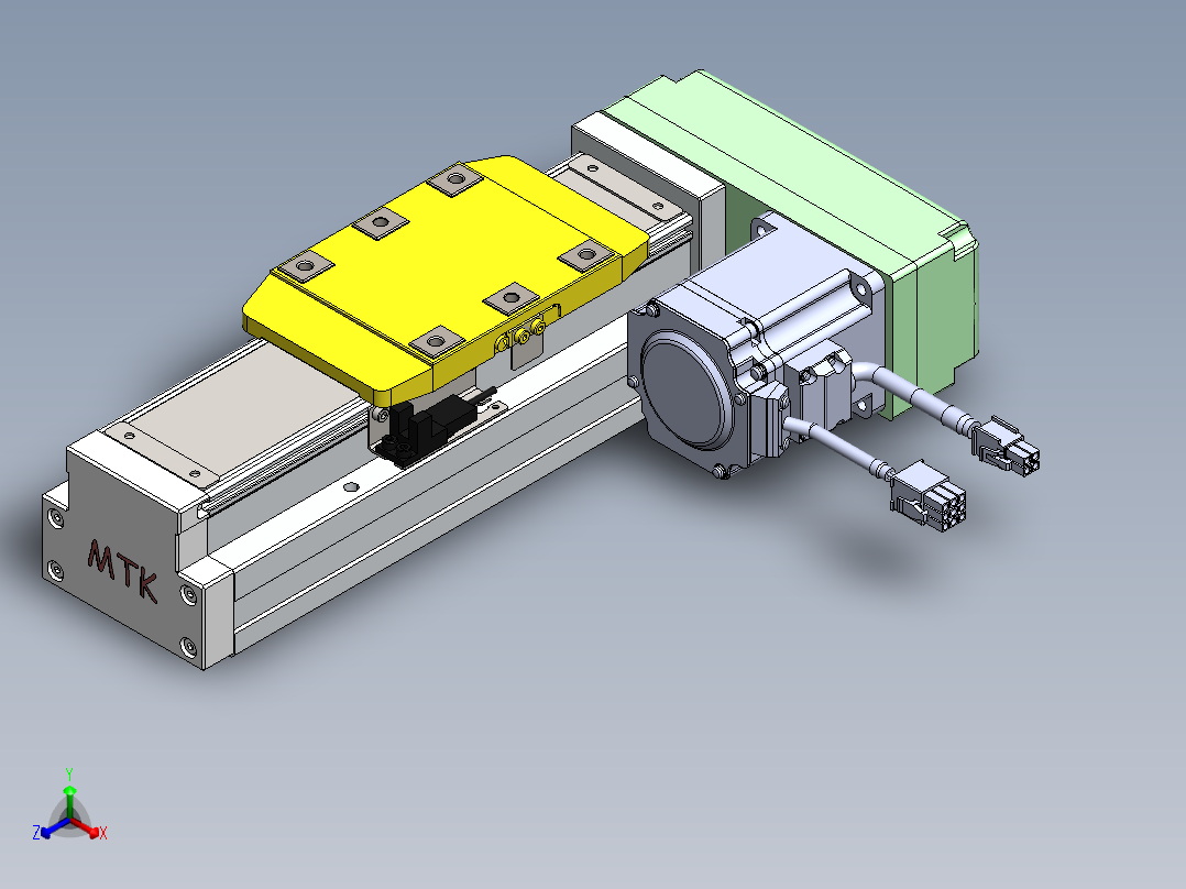 GTH内嵌丝杆全封闭GTH8-BR-200W正等轴测图