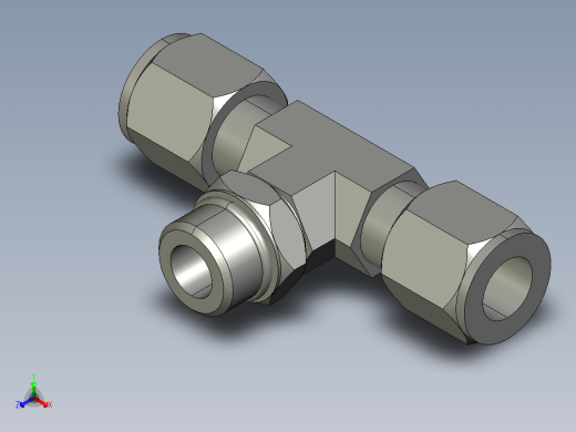 卡套式工业通用硬管接头8_s5bu-s正等轴测缩略图
