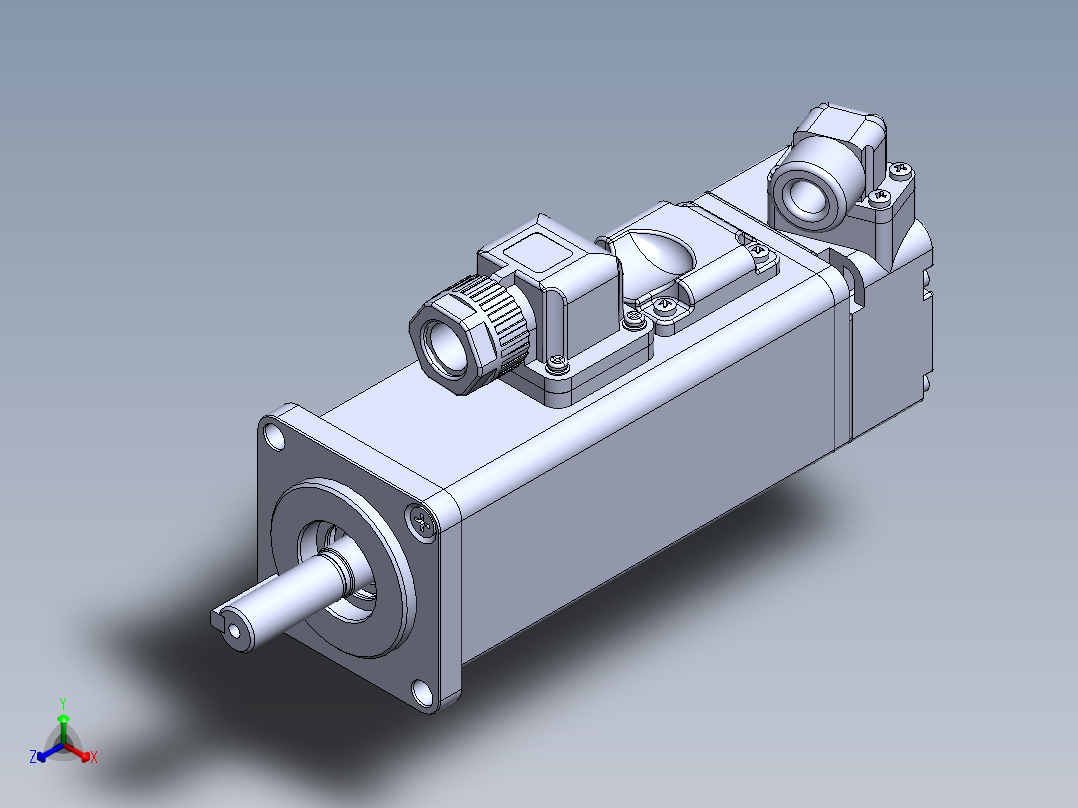 汇川电机（100w刹车）MS1H1-10B30CB-A332Z 外形图正等轴测图