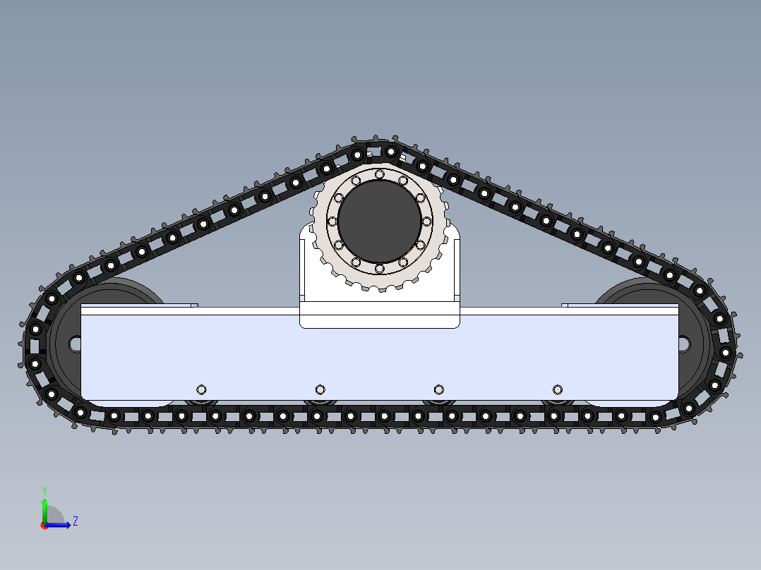 3吨液压三角钢制履带底盘左视图