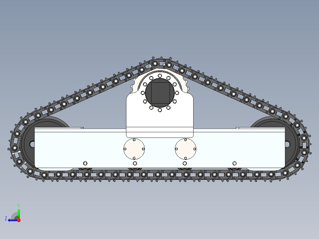 3吨液压三角钢制履带底盘右视图