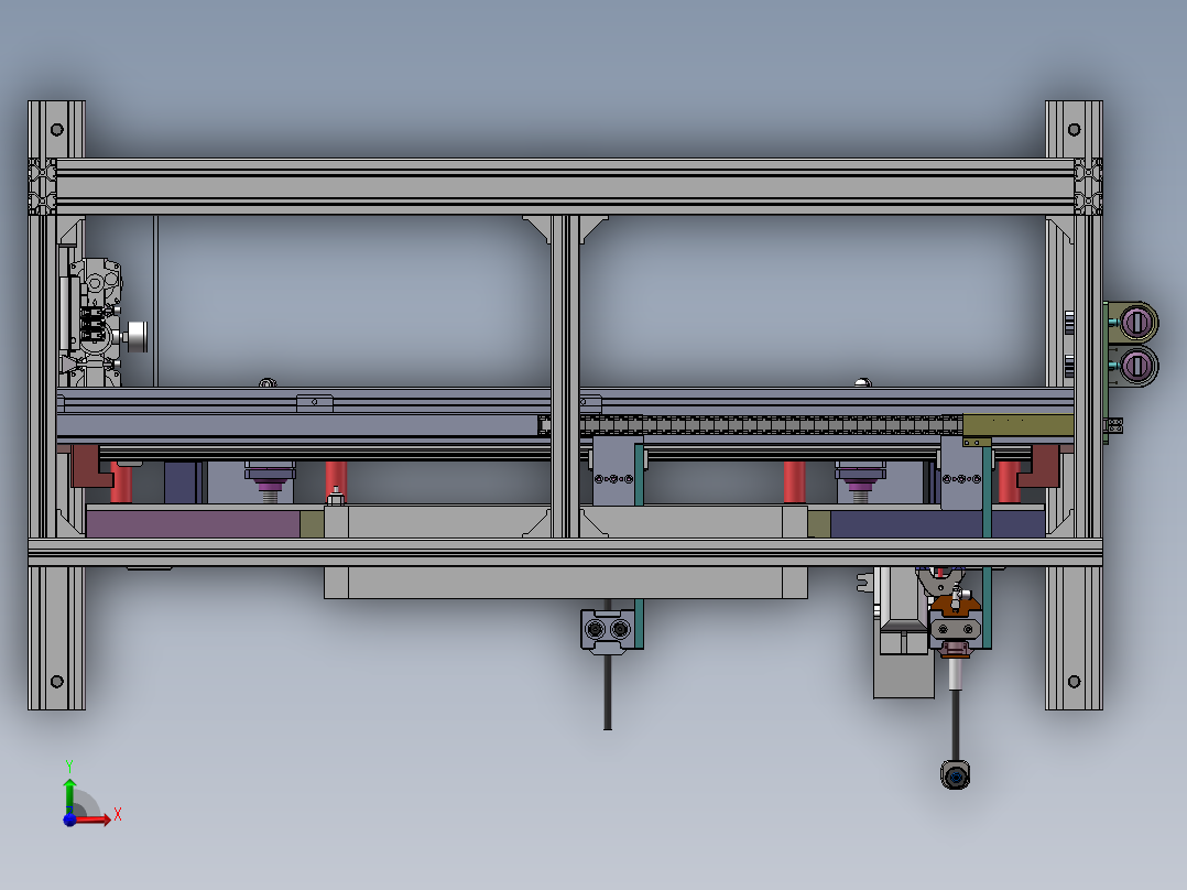 汽车天窗玻璃密封条滚压组装机APA50（sw16可编辑+工程图+BOM）前视图