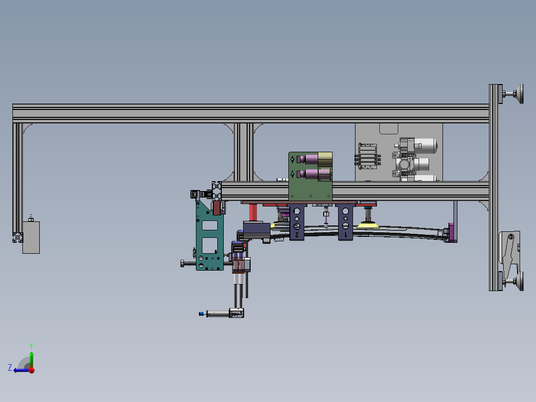 汽车天窗玻璃密封条滚压组装机APA50（sw16可编辑+工程图+BOM）右视图