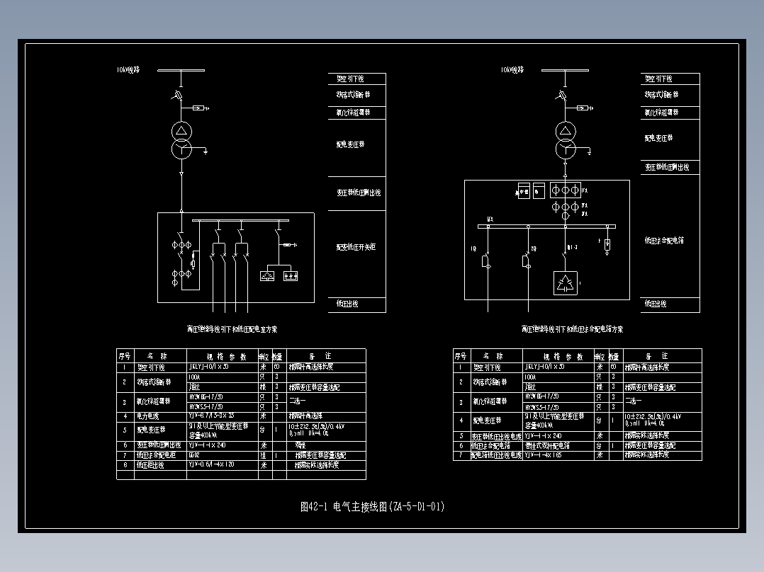 图42-1 电气主接线图(ZA-5-D1-01)