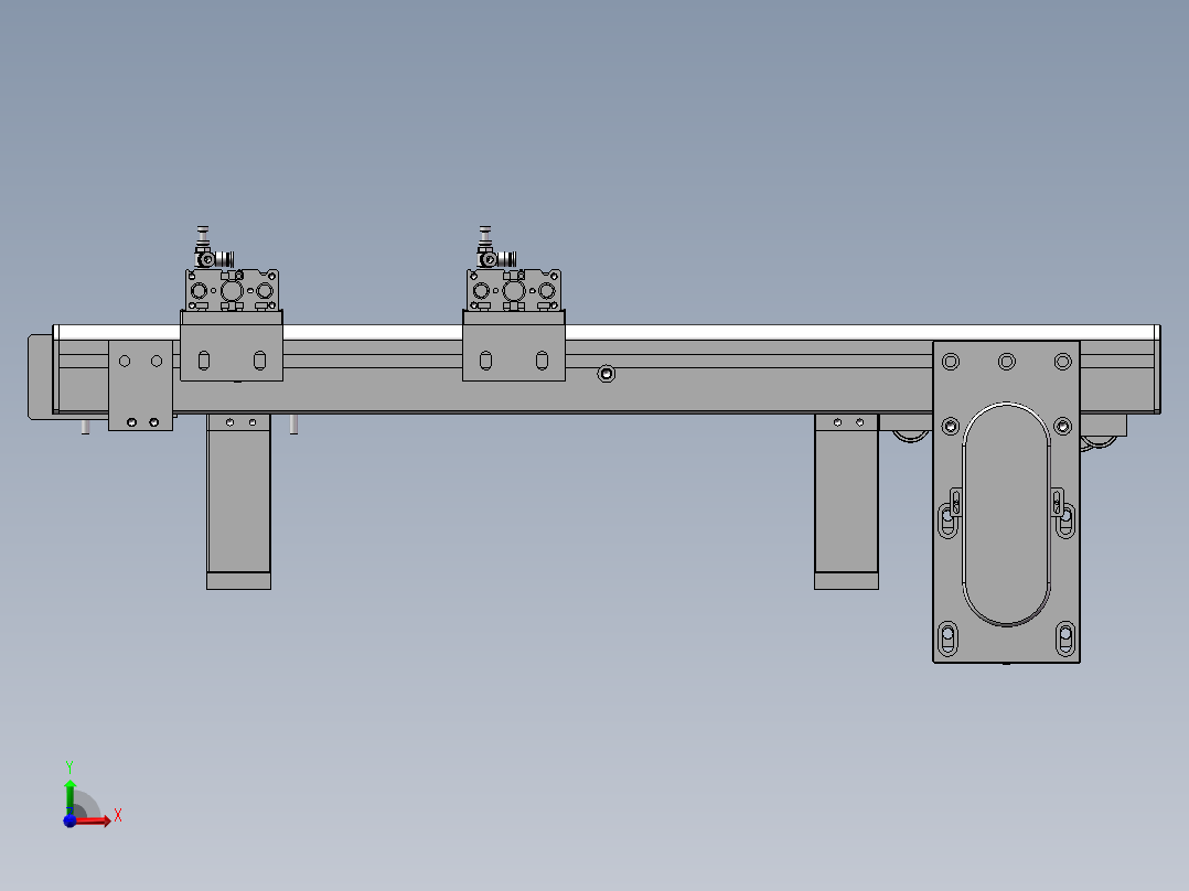 0.683米0.238米双皮带机构前视图