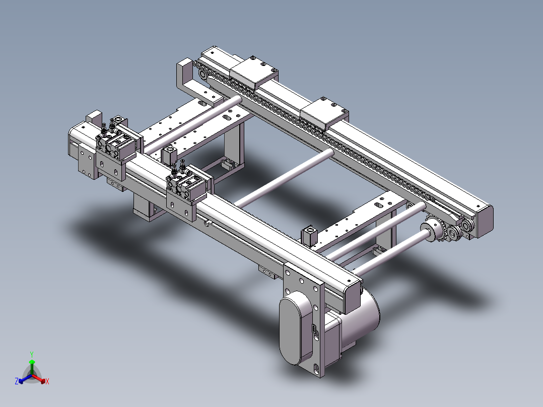 0.683米0.238米双皮带机构正等轴测图