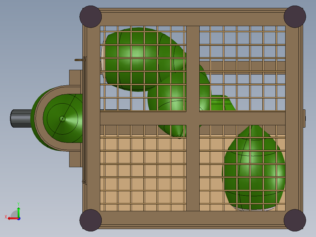 椰子切碎机后视图