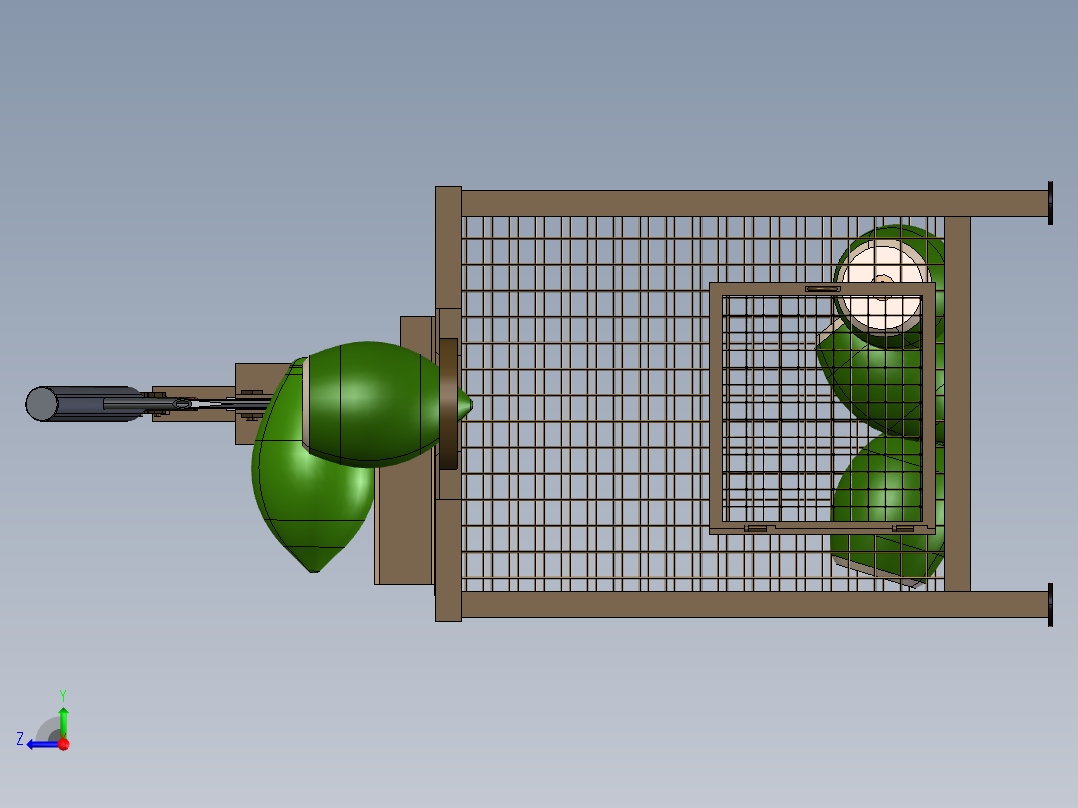 椰子切碎机右视图