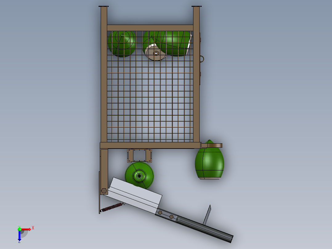 椰子切碎机俯视图