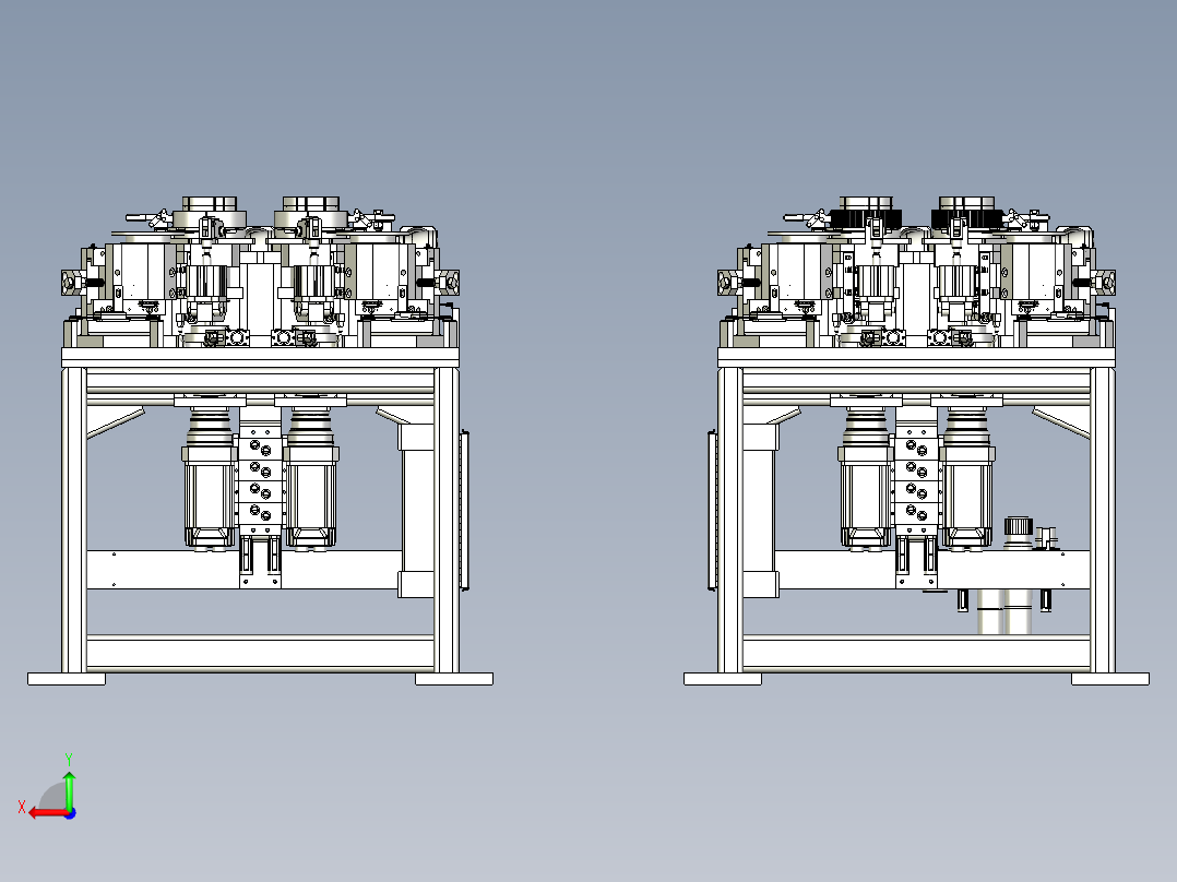 滚动头自动装配系统结构后视图