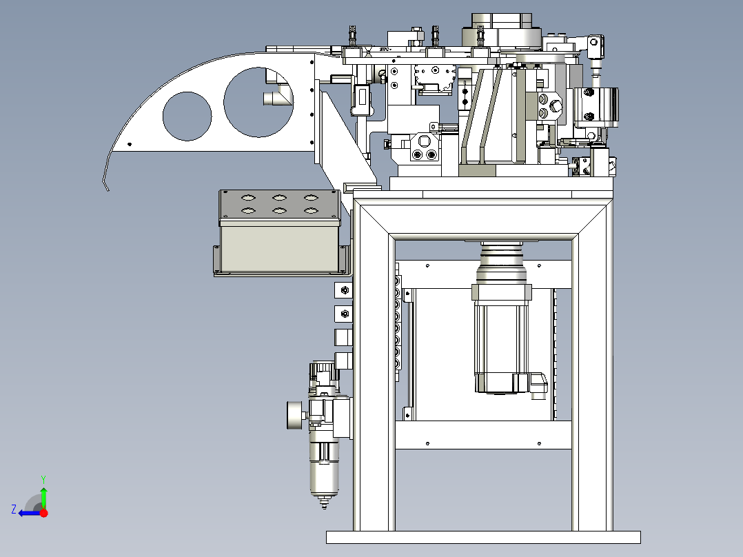 滚动头自动装配系统结构右视图