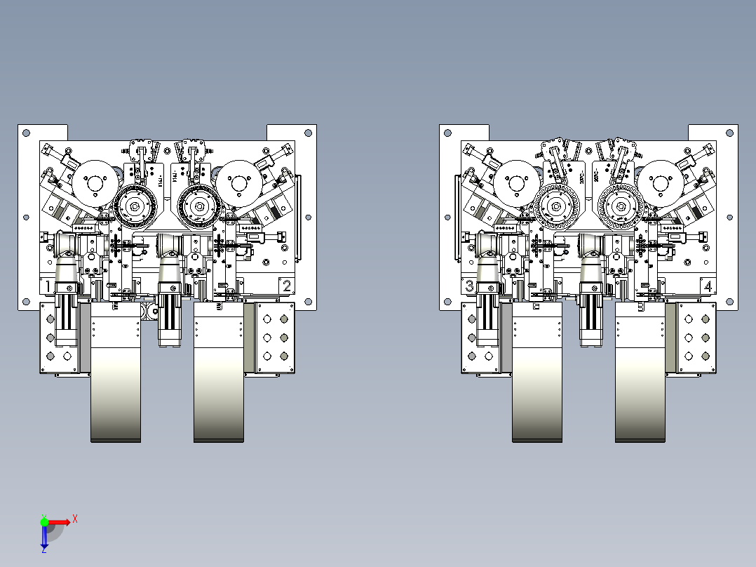 滚动头自动装配系统结构俯视图