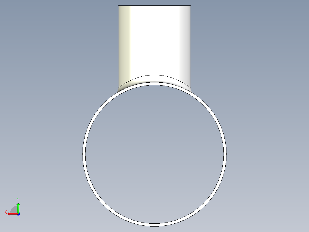 B3004565-变径三通管后视图