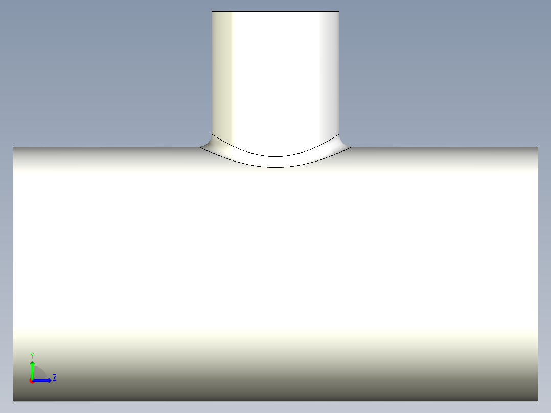 B3004565-变径三通管左视图