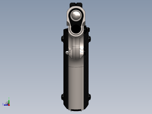 手枪左轮冲锋枪老式狙击步枪设计3D图纸M1911-A1 REDUX PISTOL SolidWorks右视缩略图