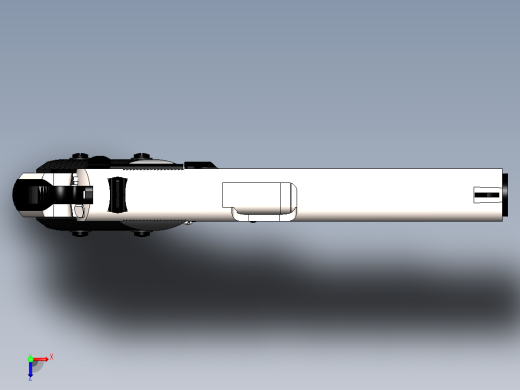手枪左轮冲锋枪老式狙击步枪设计3D图纸M1911-A1 REDUX PISTOL SolidWorks俯视缩略图