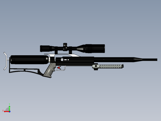 手枪左轮冲锋枪老式狙击步枪设计3D图纸custom-airforce-condor-airgun SW STP IGS STL后视缩略图
