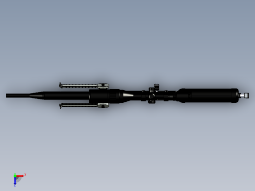 手枪左轮冲锋枪老式狙击步枪设计3D图纸custom-airforce-condor-airgun SW STP IGS STL俯视缩略图