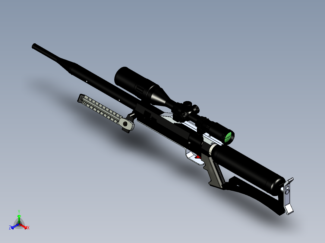 手枪左轮冲锋枪老式狙击步枪设计3D图纸custom-airforce-condor-airgun SW STP IGS STL正等轴测图