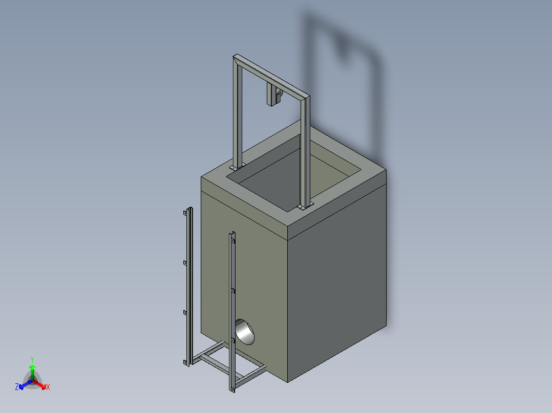 格篮提栅板正等轴测图