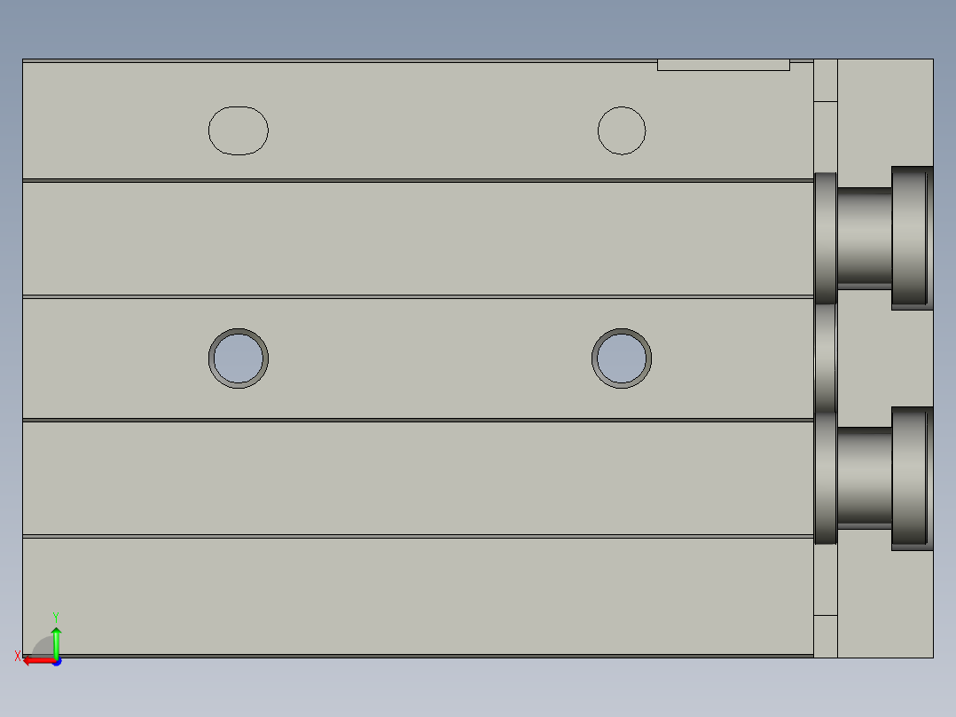 滑台气缸HLQ12X10S后视图