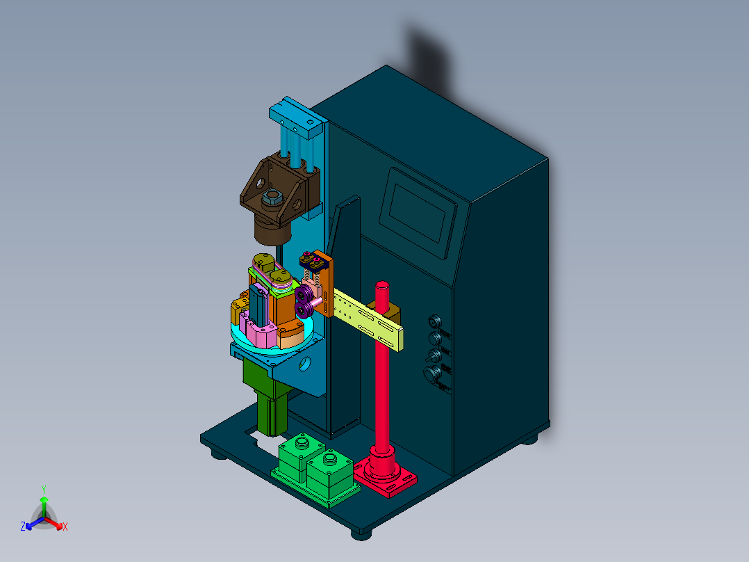 数控自动卷线机正等轴测图