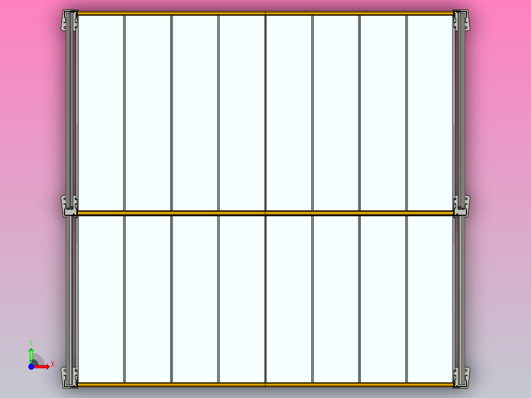 三立柱货架前视图