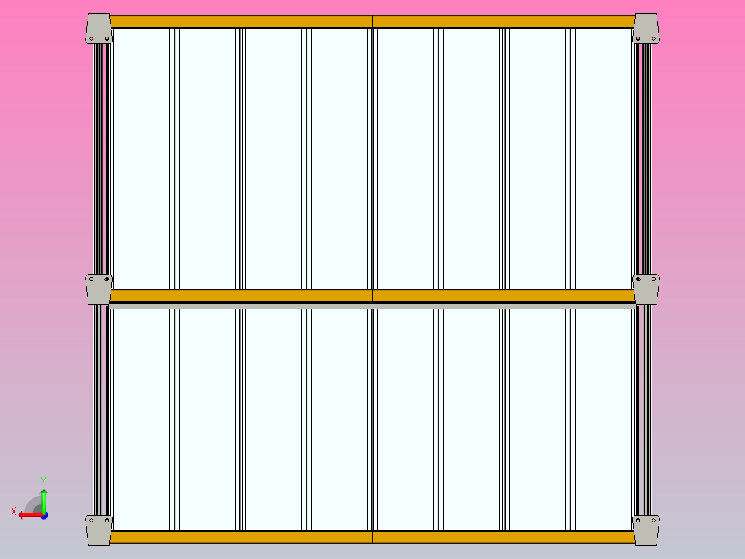三立柱货架后视图