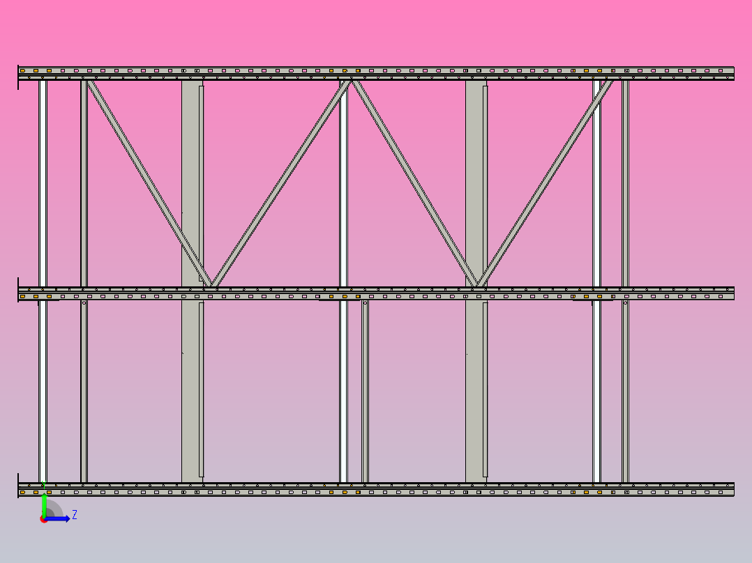 三立柱货架左视图
