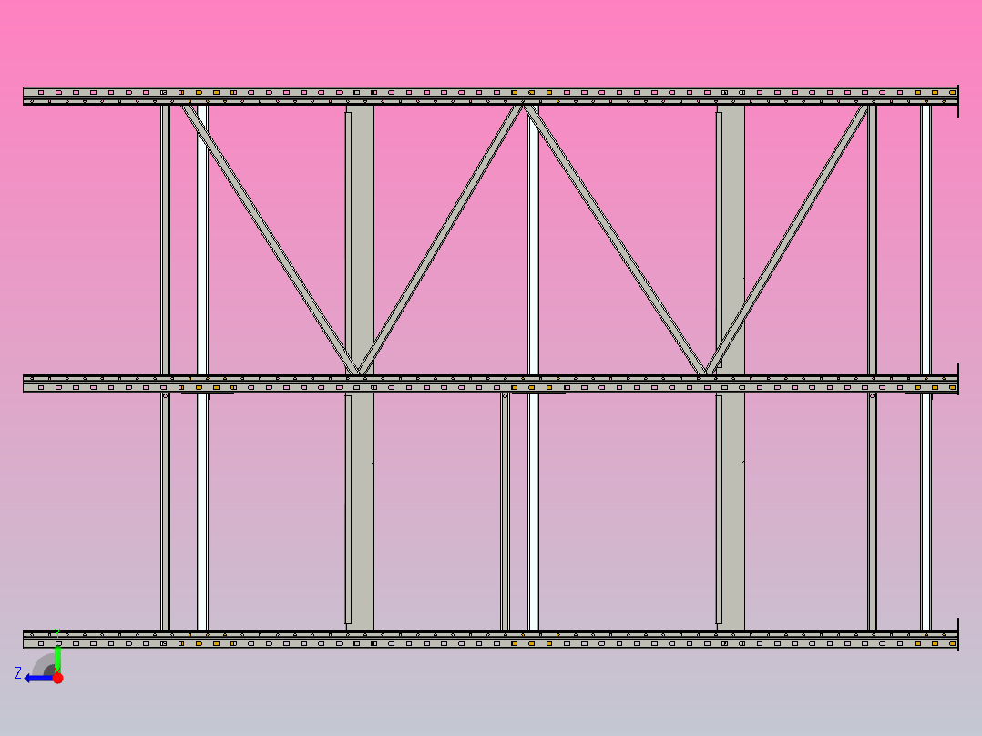 三立柱货架右视图