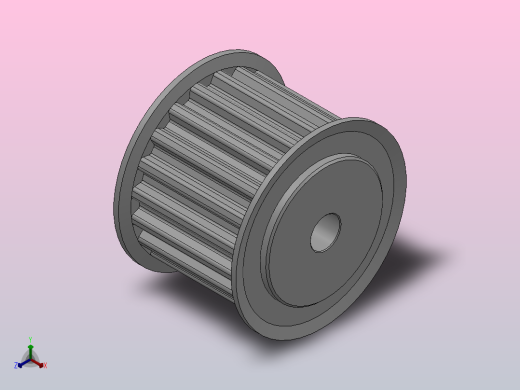 标准型梯形齿同步带轮T5型_ST5HC-20-20-dc6-A正等轴测缩略图