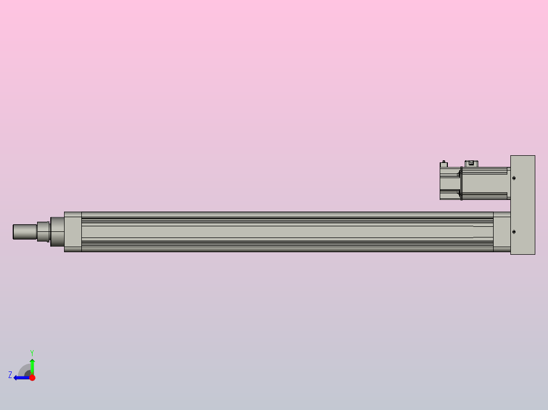 MTE63-650-P-M400W-A-S3 MTE63电动缸 最大负载300kg 400W电机间接安装右视图