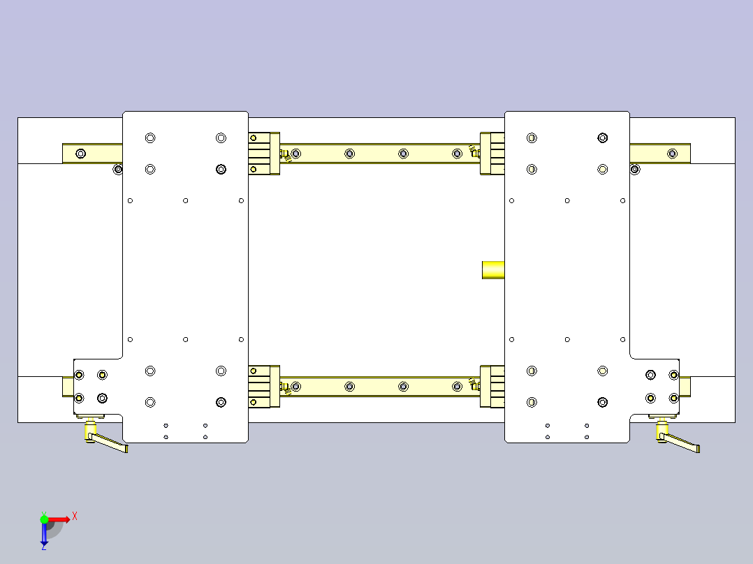 一款冲压组件间隔调节机构3D图纸俯视图