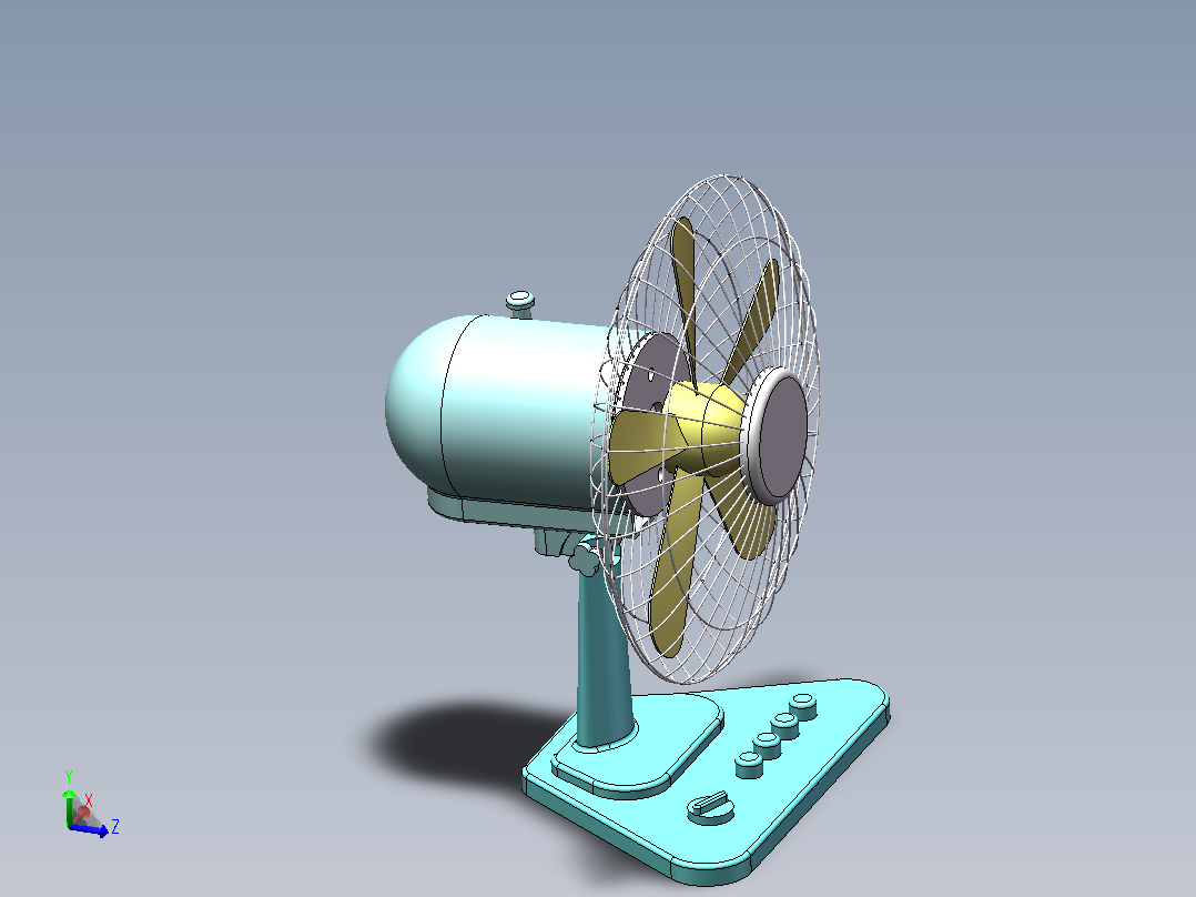 风扇3D模型主视图