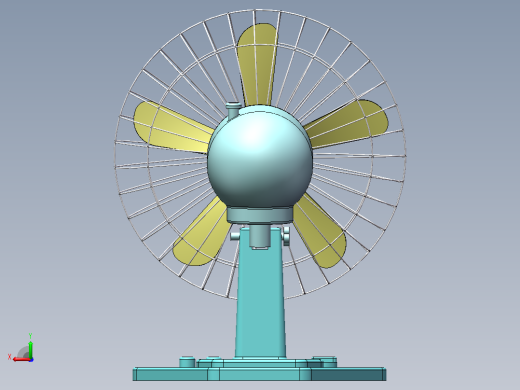 风扇3D模型后视缩略图