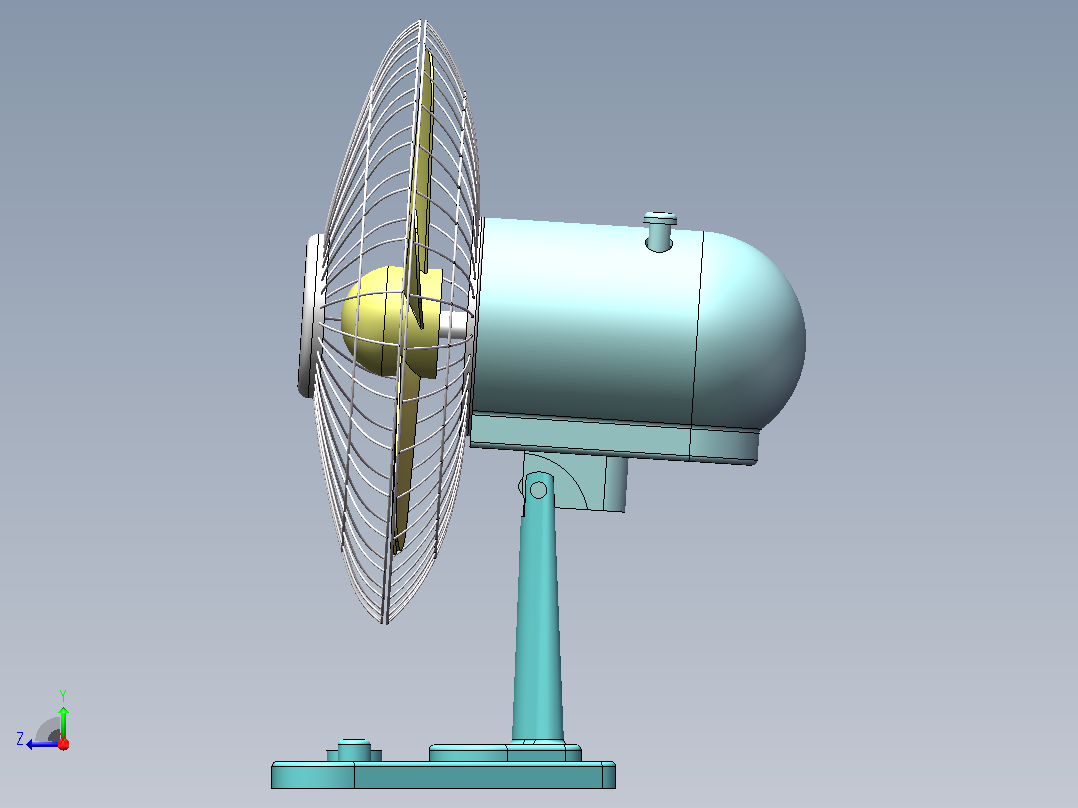 风扇3D模型右视图