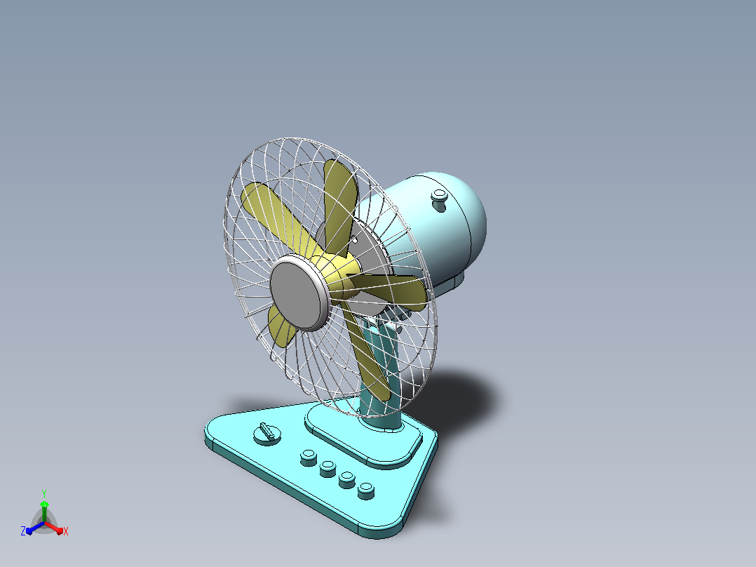 风扇3D模型正等轴测图