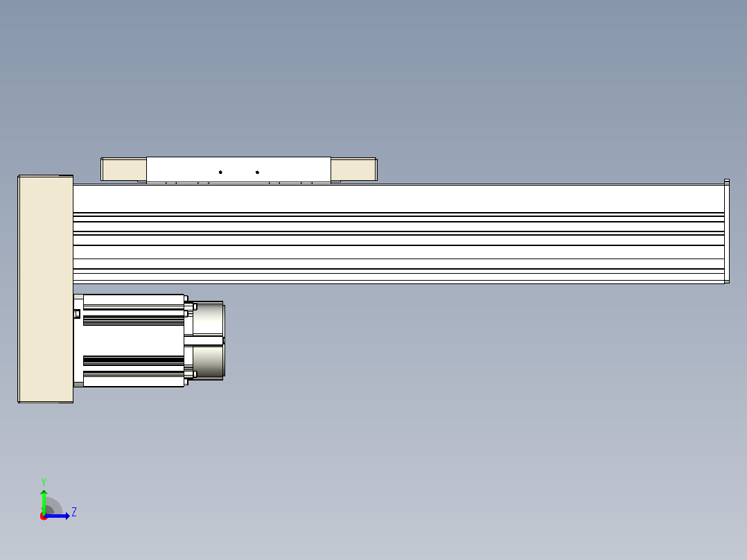 滚珠丝杠直线轴带导轨全封闭TPA-HCR-220D-3210C-L350-MP-C-P1K-N3左视图
